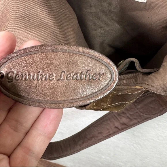 Pelle Studio 1970’s Leather Retro Brown Vintage Patchwork Purse Hobo Bag - Picture 10 of 13